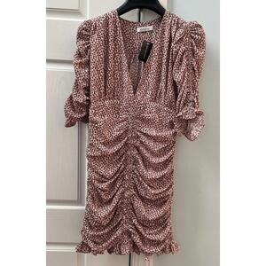 Abbeline Women's Dress Medium Blue Floral Paisley V Neck Maxi Long Tie